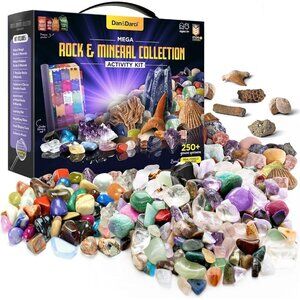 Rock Collection for Kids - Includes 250+ Bulk Rocks, Gemstones & Crystals +